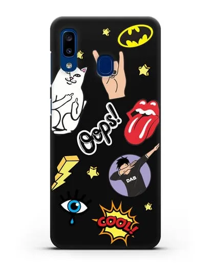 Чехол со стикерами Интернет-мемы силиконовый для Samsung Galaxy A20 [SM-A205FN]
