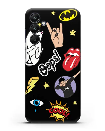 Чехол со стикерами Интернет-мемы силиконовый для Samsung Galaxy A25 [SM-A256]