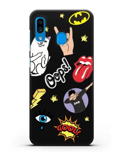 Чехол со стикерами Интернет-мемы силиконовый для Samsung Galaxy A30 [SM-A305FN]