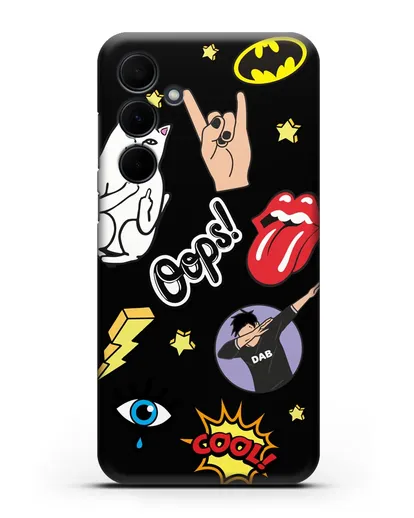 Чехол со стикерами Интернет-мемы силиконовый для Samsung Galaxy A35 [SM-A356]