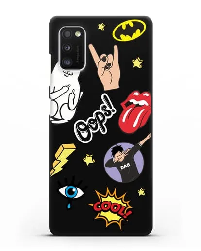 Чехол со стикерами Интернет-мемы силиконовый для Samsung Galaxy A41 [SM-A415F]