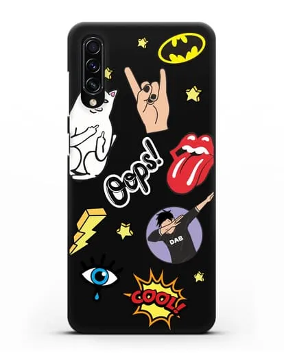 Чехол со стикерами Интернет-мемы силиконовый для Samsung Galaxy A70s [SM-A707F]
