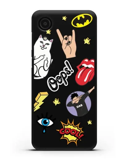 Чехол со стикерами Интернет-мемы силиконовый для Samsung Galaxy A03 Core [A032F]