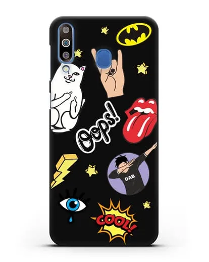 Чехол со стикерами Интернет-мемы силиконовый для Samsung Galaxy M30 [SM-M305F]