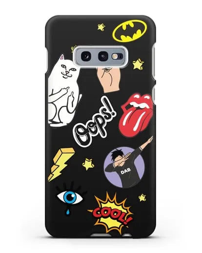 Чехол со стикерами Интернет-мемы силиконовый для Samsung Galaxy S10e [SM-G970F]