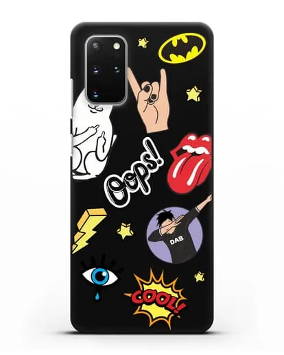 Чехол со стикерами Интернет-мемы силиконовый для Samsung Galaxy S20 Plus [SM-G985F]