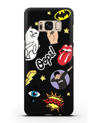 Чехол со стикерами Интернет-мемы силиконовый для Samsung Galaxy S8 Plus [SM-G955F]