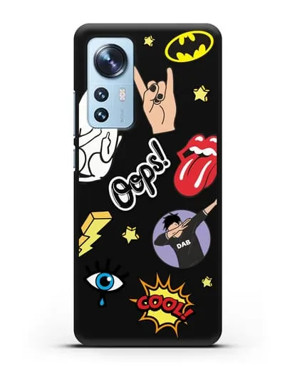 Чехол со стикерами Интернет-мемы силиконовый для Xiaomi 12 Lite