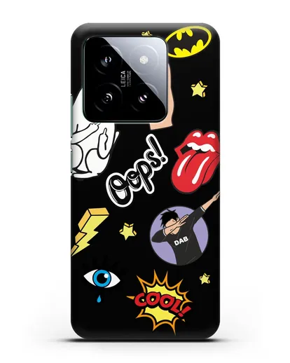 Чехол со стикерами Интернет-мемы силиконовый для Xiaomi 14