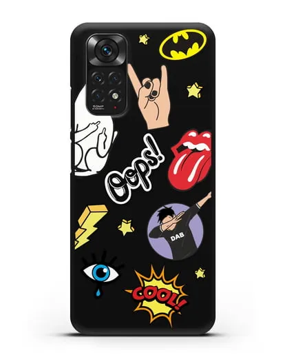 Чехол со стикерами Интернет-мемы силиконовый для Xiaomi Redmi Note 11