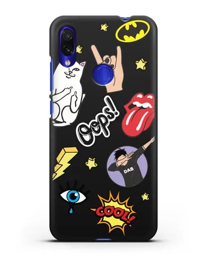 Чехол со стикерами Интернет-мемы силиконовый для Xiaomi Redmi Note 7