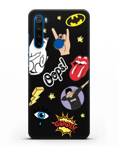 Чехол со стикерами Интернет-мемы силиконовый для Xiaomi Redmi Note 8