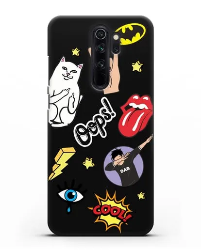 Чехол со стикерами Интернет-мемы силиконовый для Xiaomi Redmi Note 8 Pro