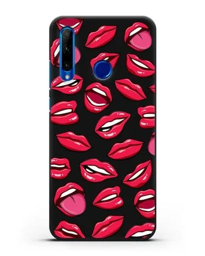 Чехол со стикерами Губы силиконовый для Honor 10i