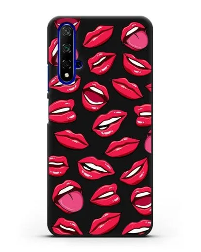 Чехол со стикерами Губы силиконовый для Honor 20