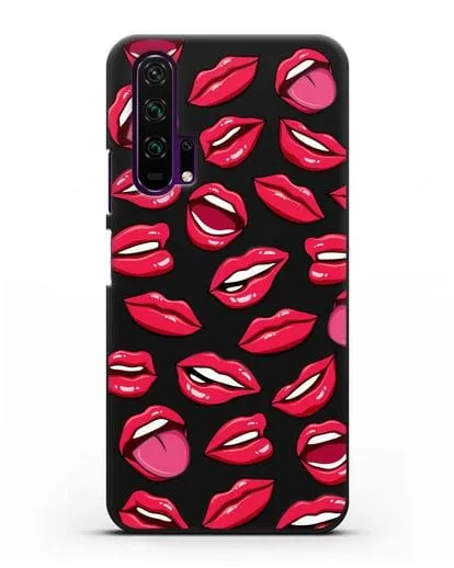 Чехол со стикерами Губы силиконовый для Honor 20 Pro
