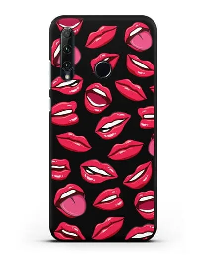 Чехол со стикерами Губы силиконовый для Honor 20e