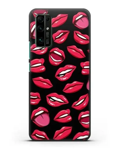 Чехол со стикерами Губы силиконовый для Honor 30