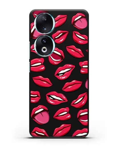 Чехол со стикерами Губы силиконовый для Honor 90