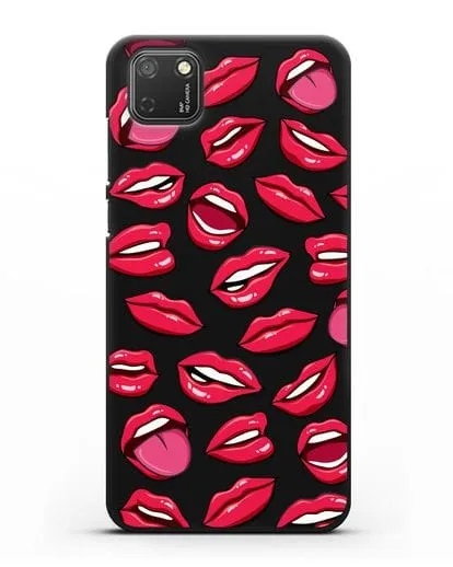 Чехол со стикерами Губы силиконовый для Honor 9S