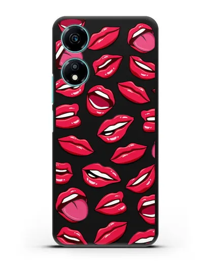 Чехол со стикерами Губы силиконовый для Honor X5 Plus