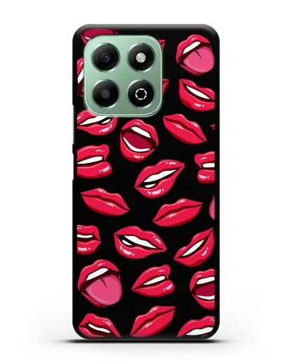 Чехол со стикерами Губы силиконовый для Honor X6b