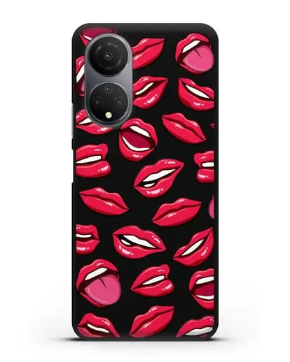Чехол со стикерами Губы силиконовый для Honor X7