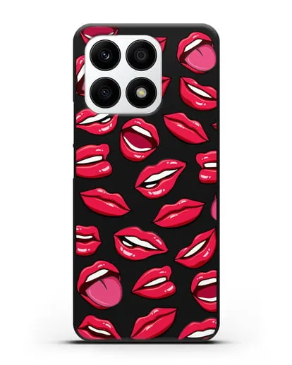 Чехол со стикерами Губы силиконовый для Honor X8a