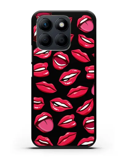 Чехол со стикерами Губы силиконовый для Honor X8b