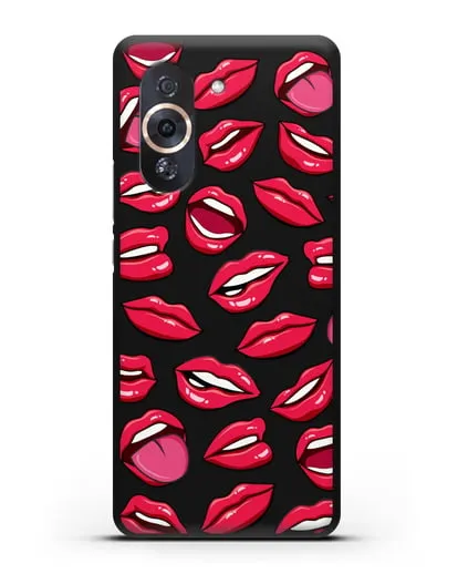 Чехол со стикерами Губы силиконовый для Huawei Nova 10