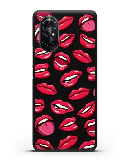 Чехол со стикерами Губы силиконовый для Huawei Nova 8