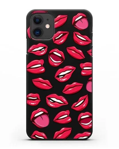 Чехол со стикерами Губы силиконовый для iPhone 11