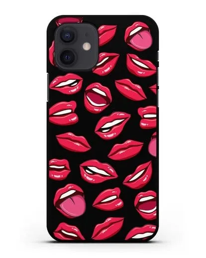 Чехол со стикерами Губы силиконовый для iPhone 12