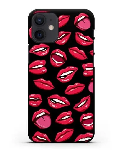Чехол со стикерами Губы силиконовый для iPhone 12 mini