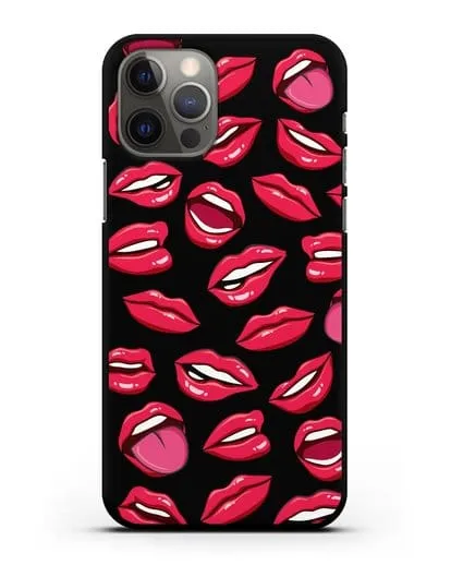 Чехол со стикерами Губы силиконовый для iPhone 12 Pro