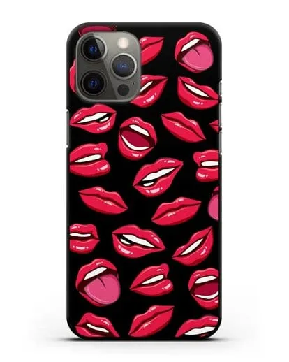 Чехол со стикерами Губы силиконовый для iPhone 12 Pro Max