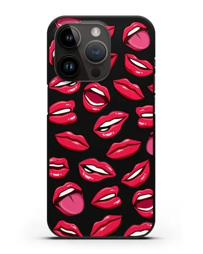 Чехол со стикерами Губы силиконовый для iPhone 14 Pro