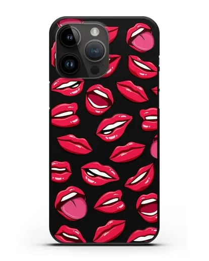 Чехол со стикерами Губы силиконовый для iPhone 14 Pro Max