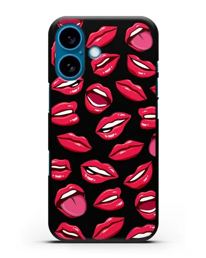 Чехол со стикерами Губы силиконовый для iPhone 16