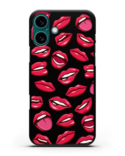 Чехол со стикерами Губы силиконовый для iPhone 16 Plus