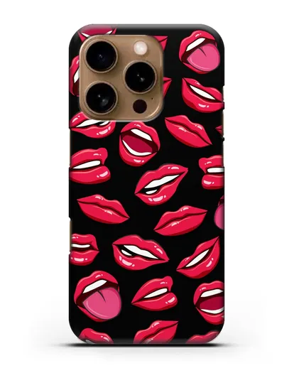 Чехол со стикерами Губы силиконовый для iPhone 16 Pro