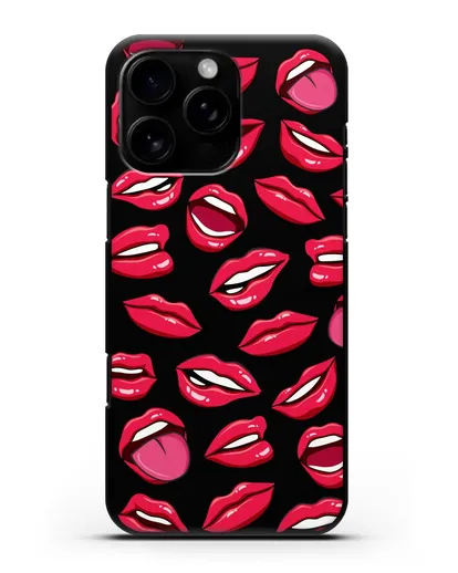 Чехол со стикерами Губы силиконовый для iPhone 16 Pro Max