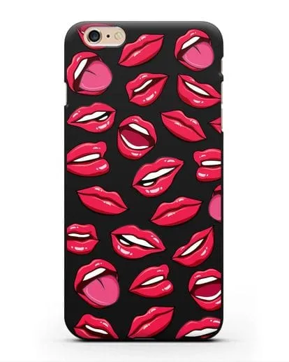 Чехол со стикерами Губы силиконовый для iPhone 6 Plus