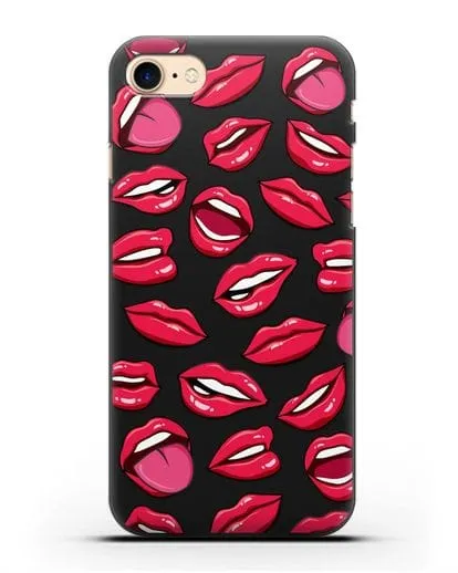 Чехол со стикерами Губы силиконовый для iPhone 8
