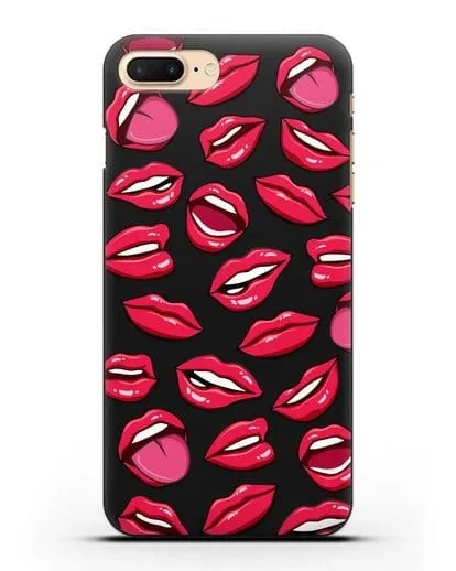 Чехол со стикерами Губы силиконовый для iPhone 8 Plus