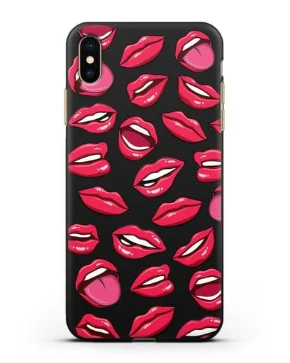 Чехол со стикерами Губы силиконовый для iPhone XS Max
