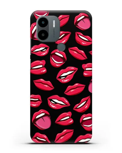 Чехол со стикерами Губы силиконовый для Xiaomi Poco C51