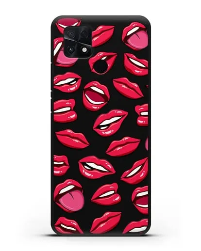 Чехол со стикерами Губы силиконовый для Xiaomi Poco C40