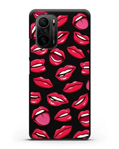 Чехол со стикерами Губы силиконовый для Xiaomi Poco F3 Pro