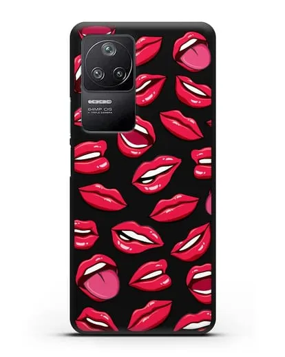 Чехол со стикерами Губы силиконовый для Xiaomi Poco F4